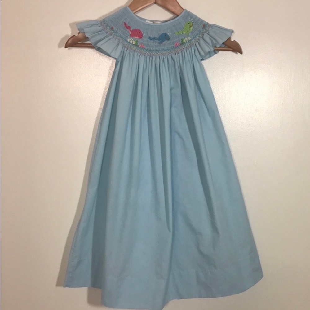 Whale smocked dress